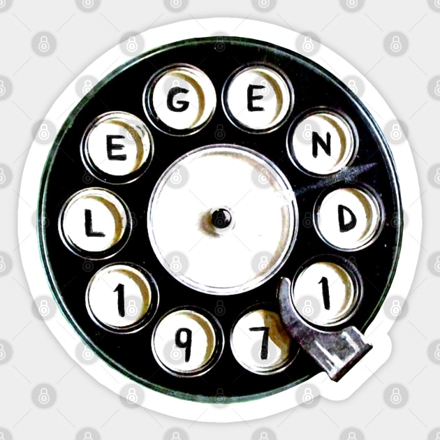 Retro Phone, 1971 Legend, Born in 1971 Sticker by badlydrawnbabe